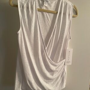 Athleta White Sleeveless Wrap Top